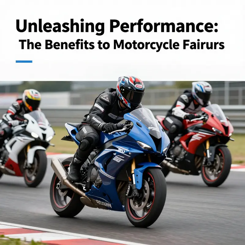 A vibrant scene of multiple motorcycles with SharkSkinz fairings at a race track, showcasing performance.