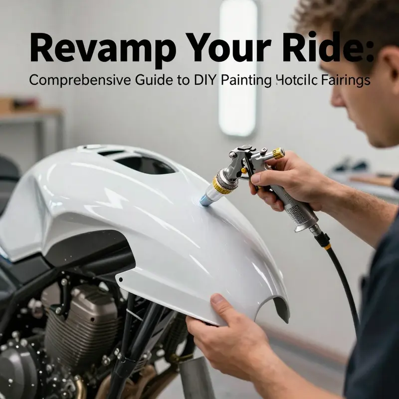 Essential preparation tools for DIY painting motorcycle fairings, ensuring a professional finish.