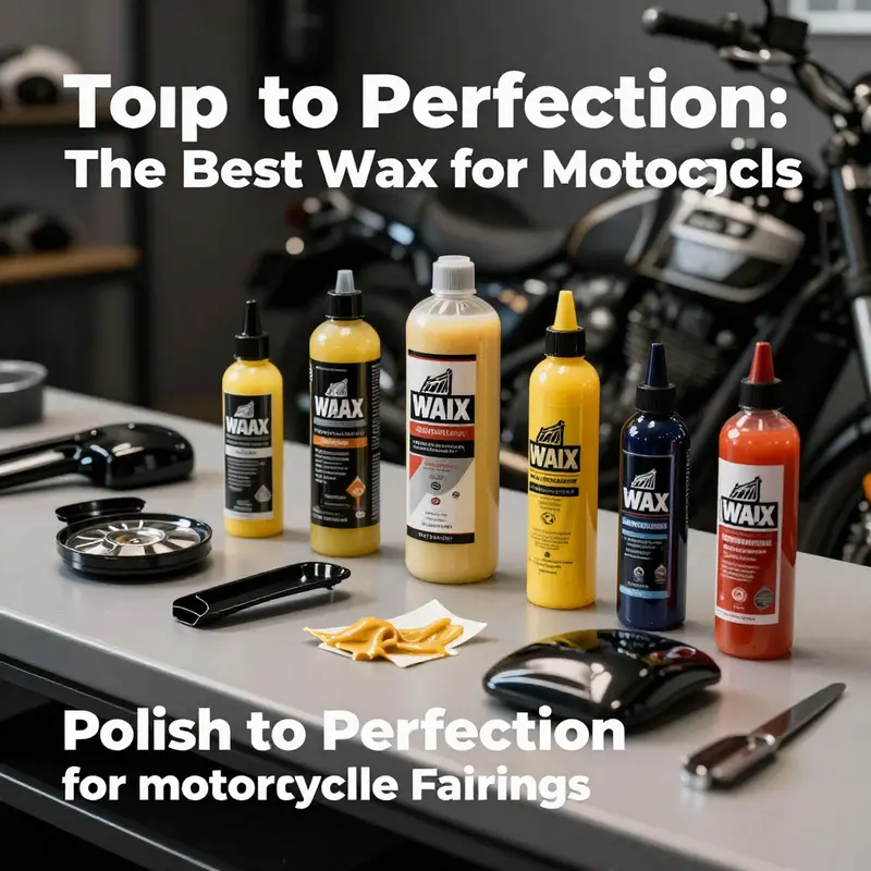 A selection of the best motorcycle waxes highlighting their sleek design and effectiveness in enhancing fairing appearance.