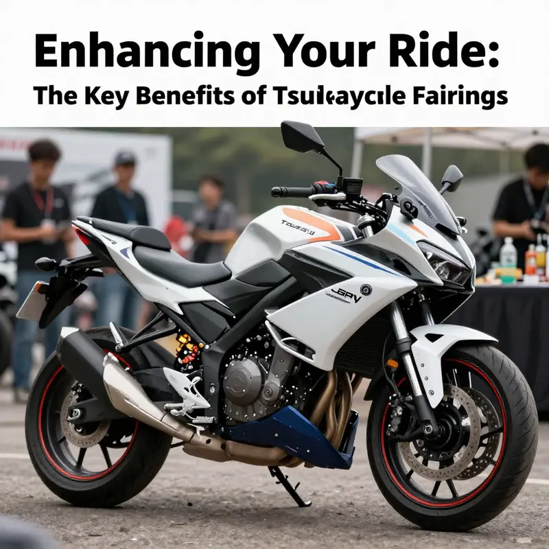 A motorcycle equipped with Tsukayu fairings demonstrating enhanced aerodynamics during a ride.