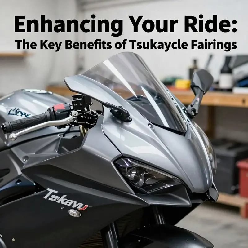 A motorcycle equipped with Tsukayu fairings demonstrating enhanced aerodynamics during a ride.