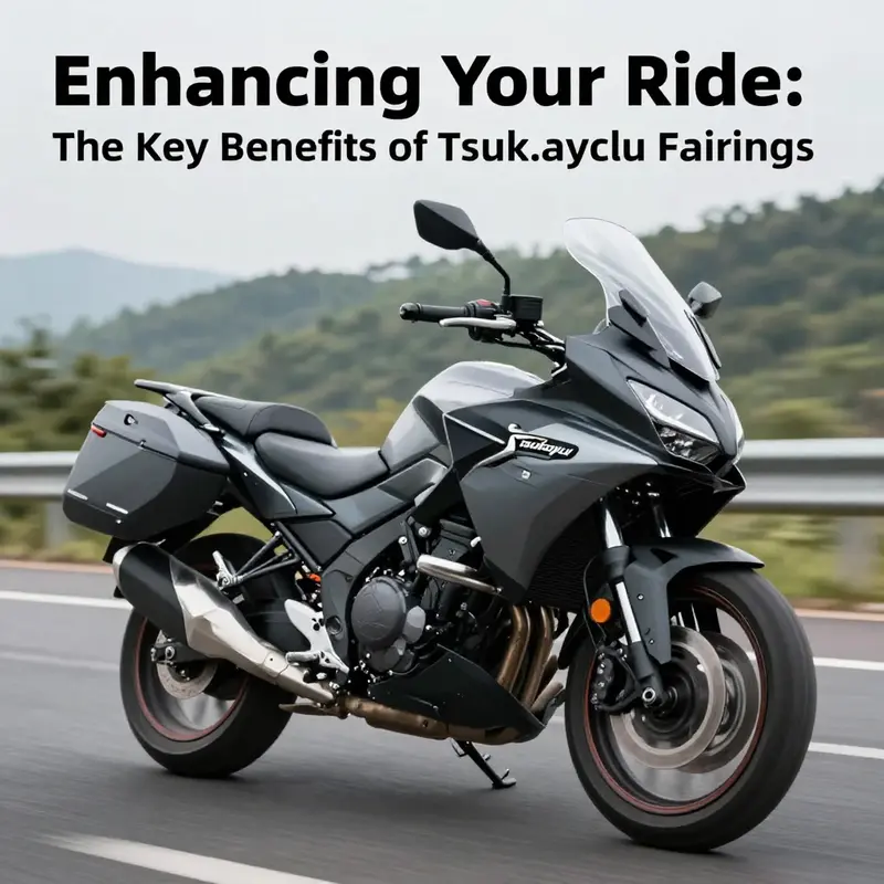 A motorcycle equipped with Tsukayu fairings demonstrating enhanced aerodynamics during a ride.