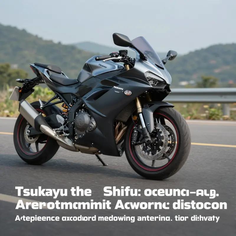 Tsukayu fairings enhancing a motorcycle’s aerodynamic shape.