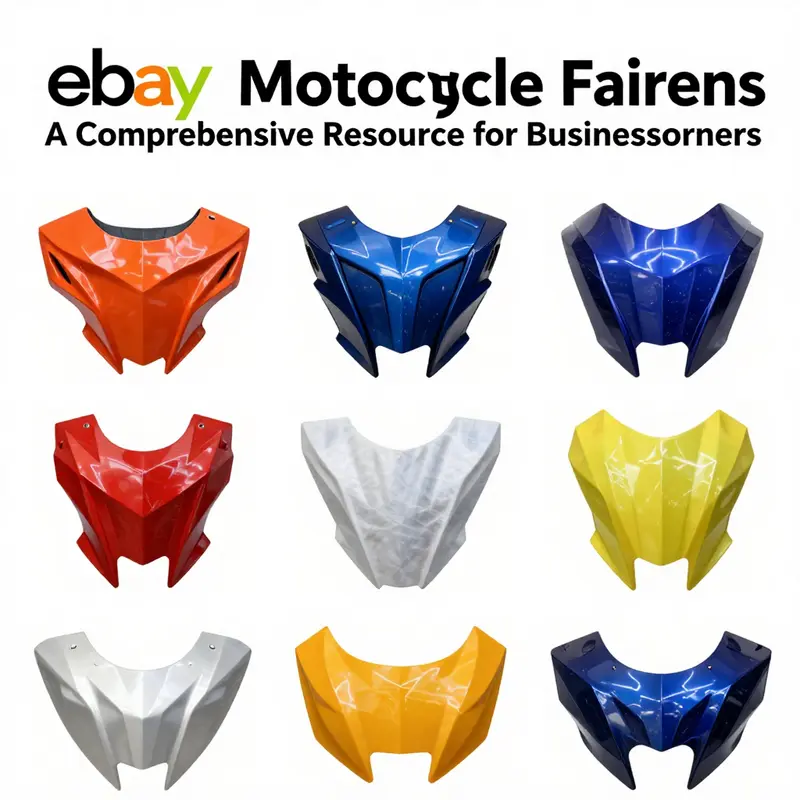 A diverse array of motorcycle fairings showcasing various types and materials available on eBay.