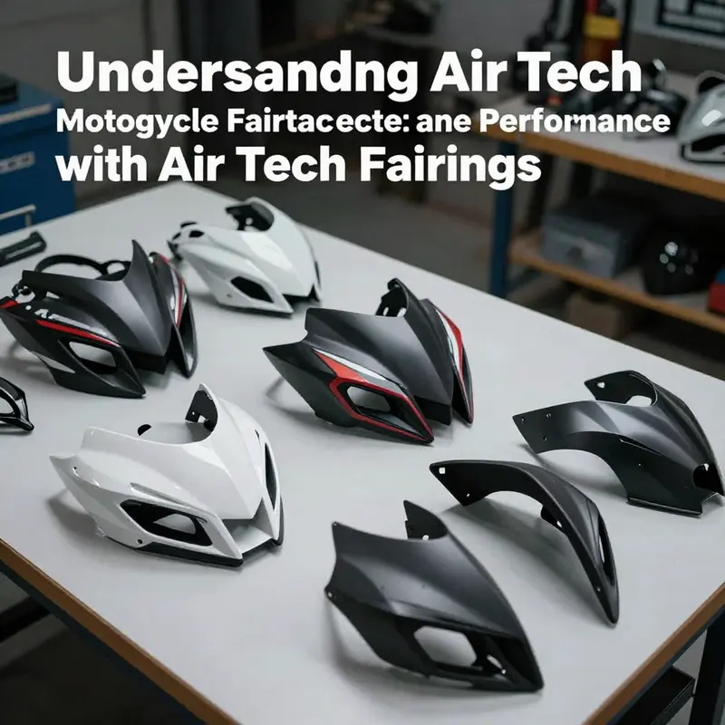 A variety of Air Tech motorcycle fairings displaying composite materials and innovative design.