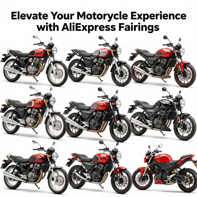 A diverse selection of motorcycle fairings available on AliExpress, highlighting the blend of styles and functionalities.