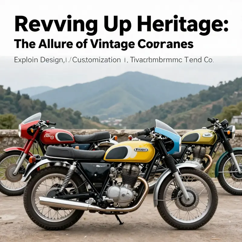 A group of vintage motorcycles with various fairings, beautifully positioned in nature, symbolizing their cultural significance.
