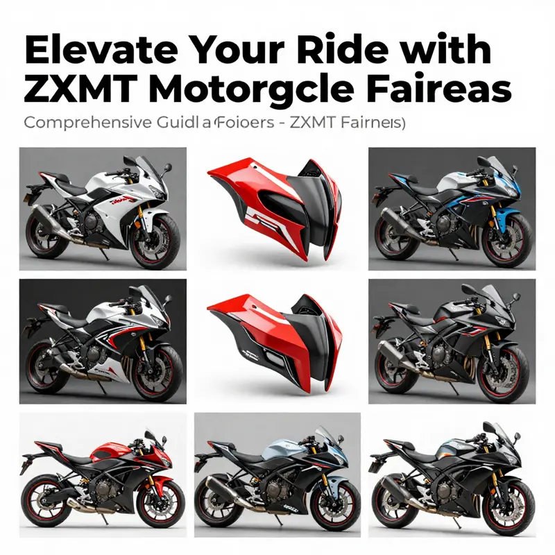 A vibrant collage of ZXMT motorcycle fairings for various models, highlighting customization and fit.