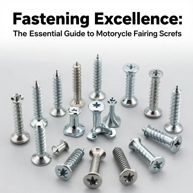 Motorcycle fairing screws: integral fasteners ensuring bodywork safety and performance.