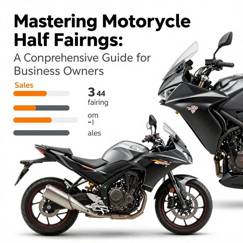 Close-up view of a motorcycle half fairing, showcasing its aesthetic and functional features.