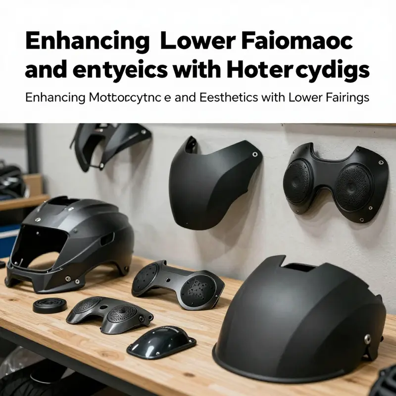 Close-up view of a motorcycle lower fairing highlighting its design and material composition.