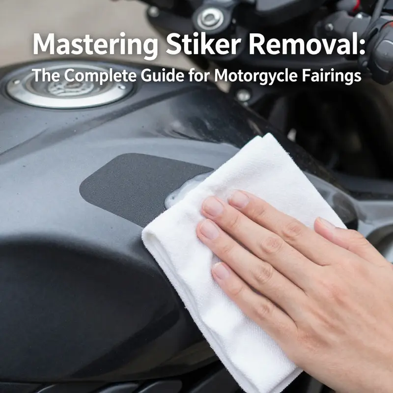 Using heat to safely remove stickers from motorcycle fairings.