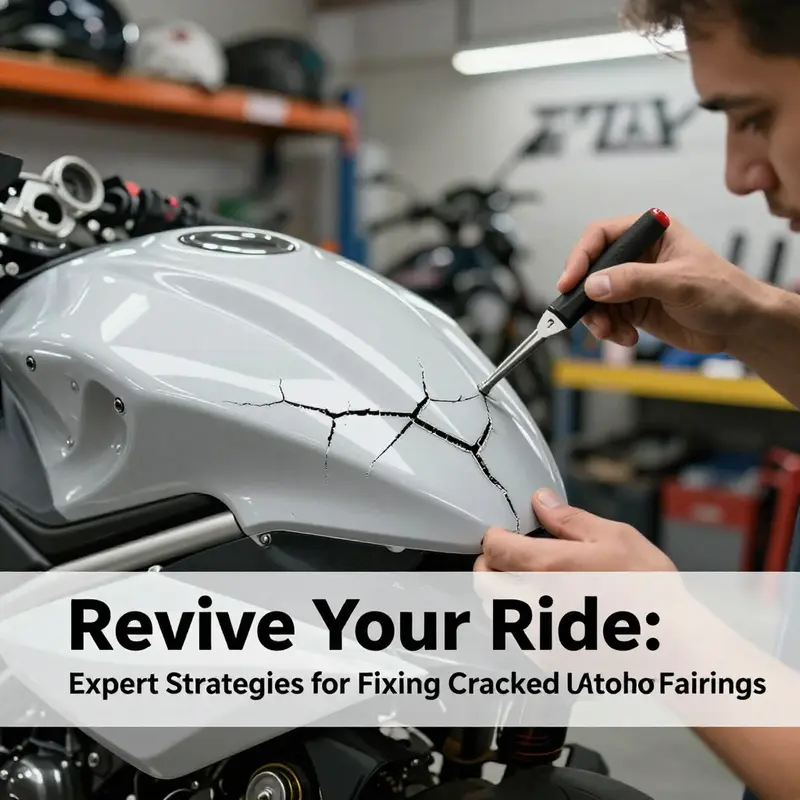Assessing the extent of damage on a motorcycle fairing.