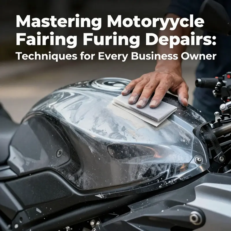 Demonstrating basic techniques for fixing surface damage on motorcycle fairings.