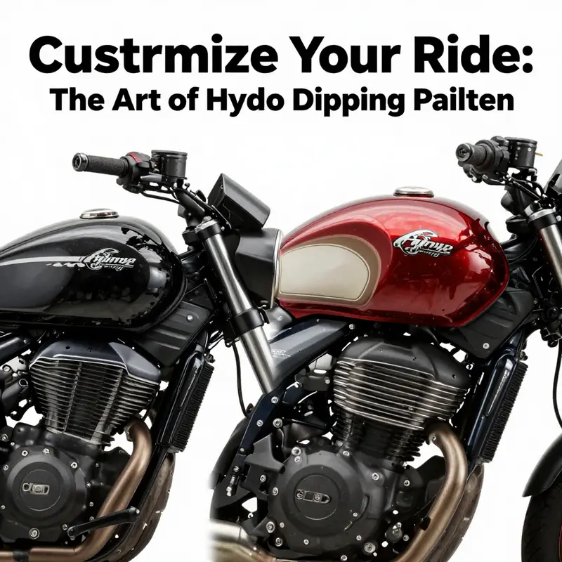 Step-by-step process of hydro dipping motorcycle fairings.