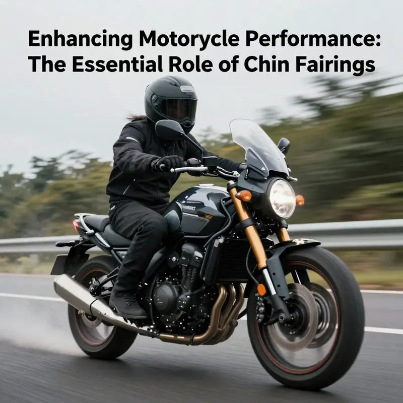 A close-up of a motorcycle chin fairing illustrating its essential aerodynamic design.