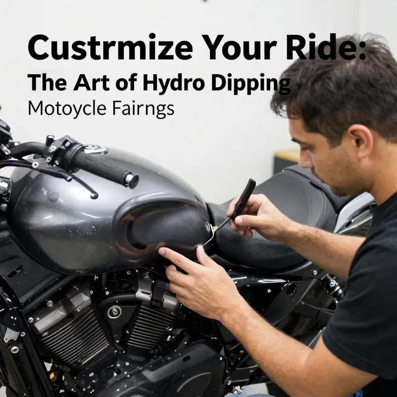 Step-by-step process of hydro dipping motorcycle fairings.