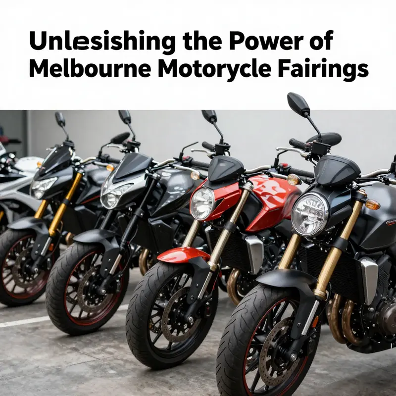 A variety of motorcycle fairings on display at Melbourne Motorcycle Fairings, showcasing their different types.