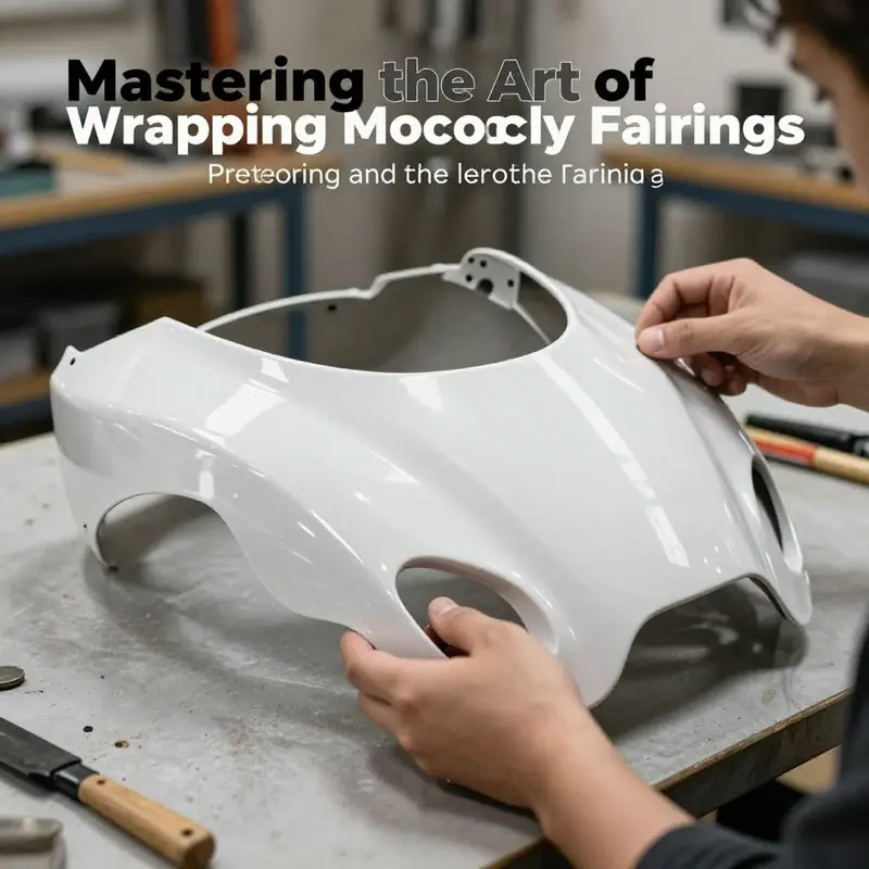 Prepare your motorcycle fairing by thoroughly cleaning and inspecting it for any damage before wrapping.