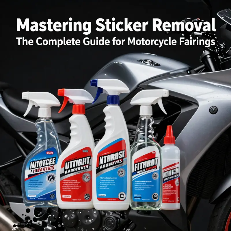 Using heat to safely remove stickers from motorcycle fairings.