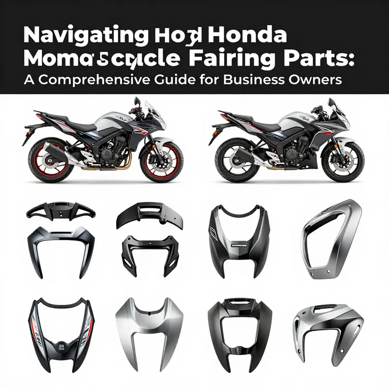 Various Honda motorcycle fairing parts highlighting their design and materials.