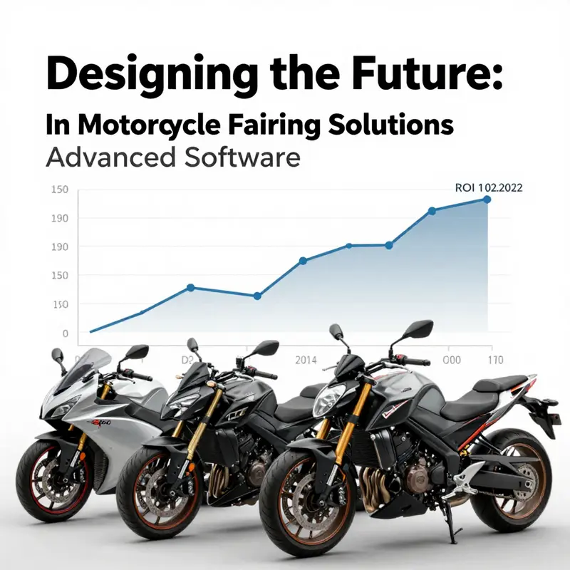 An overview of a CAD software interface used for designing motorcycle fairings.