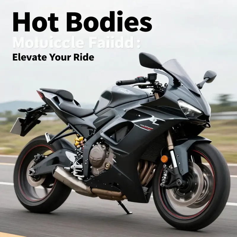 A motorcycle showcasing Hot Bodies fairings, highlighting its aerodynamic design and aesthetic appeal.