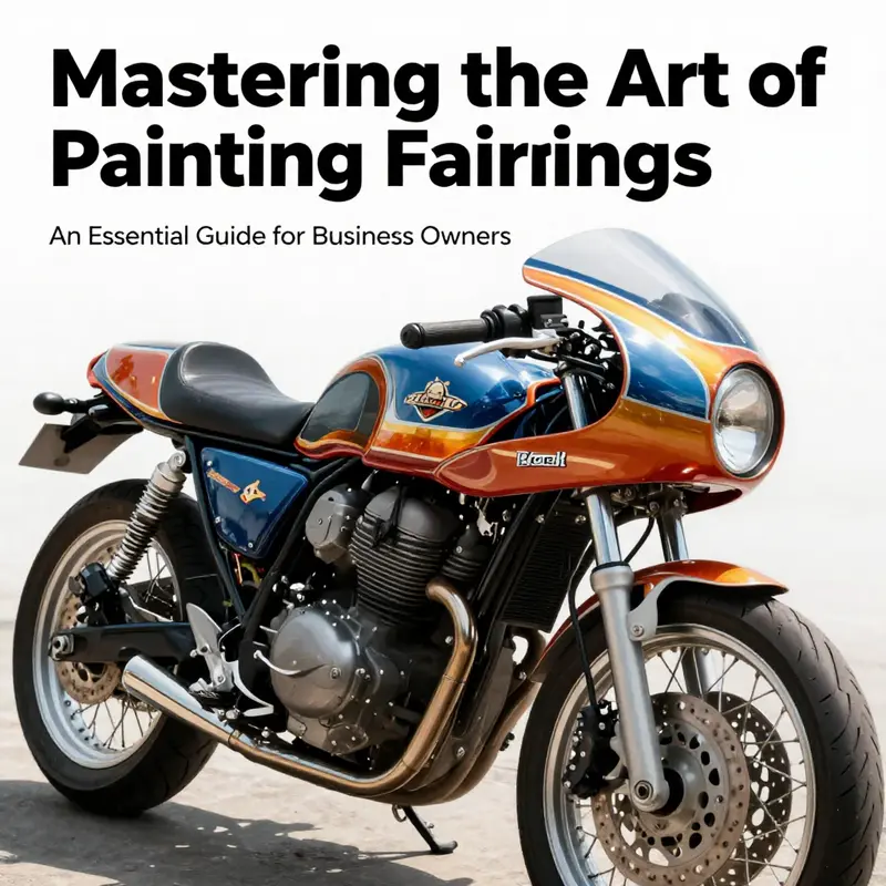 A motorcycle with a gleaming, professionally painted fairing, exemplifying high-quality workmanship.