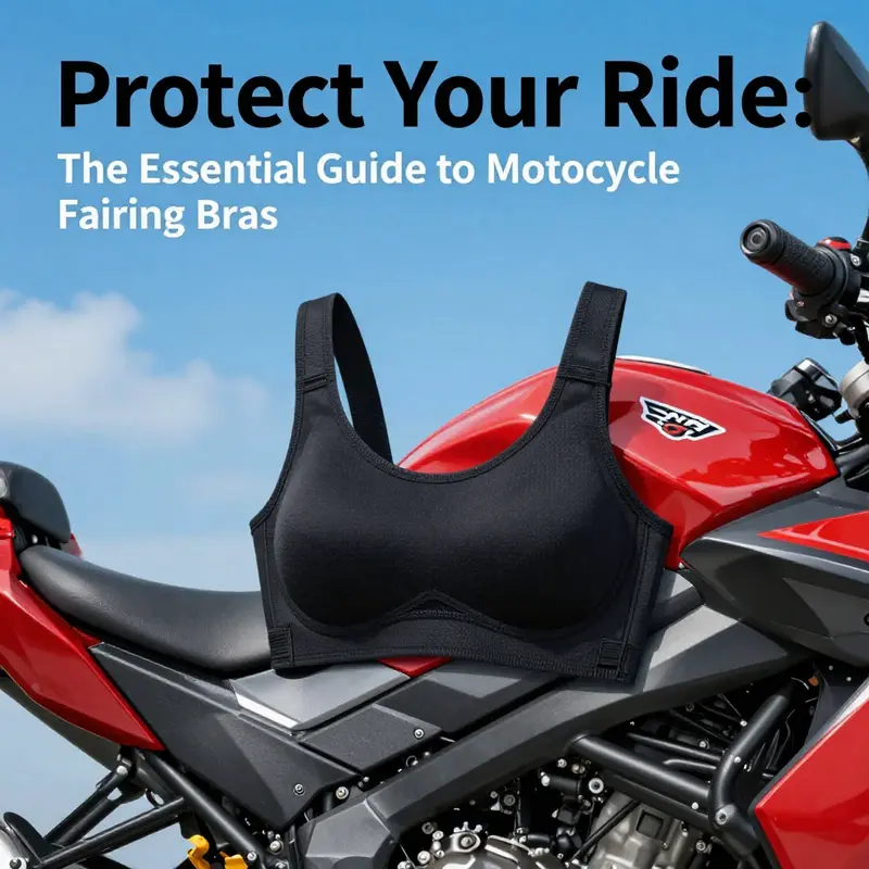 A motorcycle in a beautiful outdoor scene, fitted with a fairing bra, showcasing its protective abilities and stylish design.