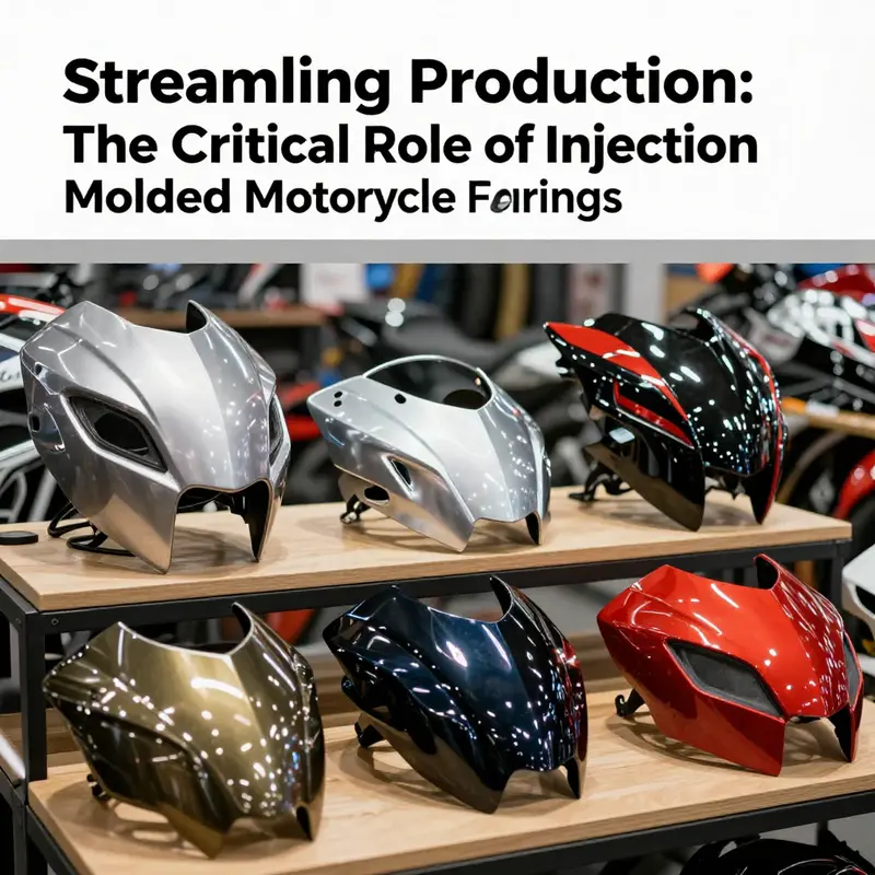 The advanced machinery used in the injection molding process for high-quality motorcycle fairings.