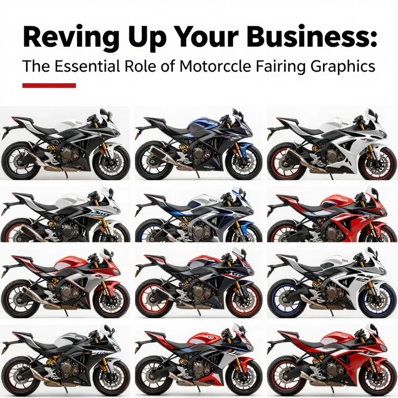 An example of striking motorcycle fairing graphics enhancing both aesthetic appeal and aerodynamic performance.