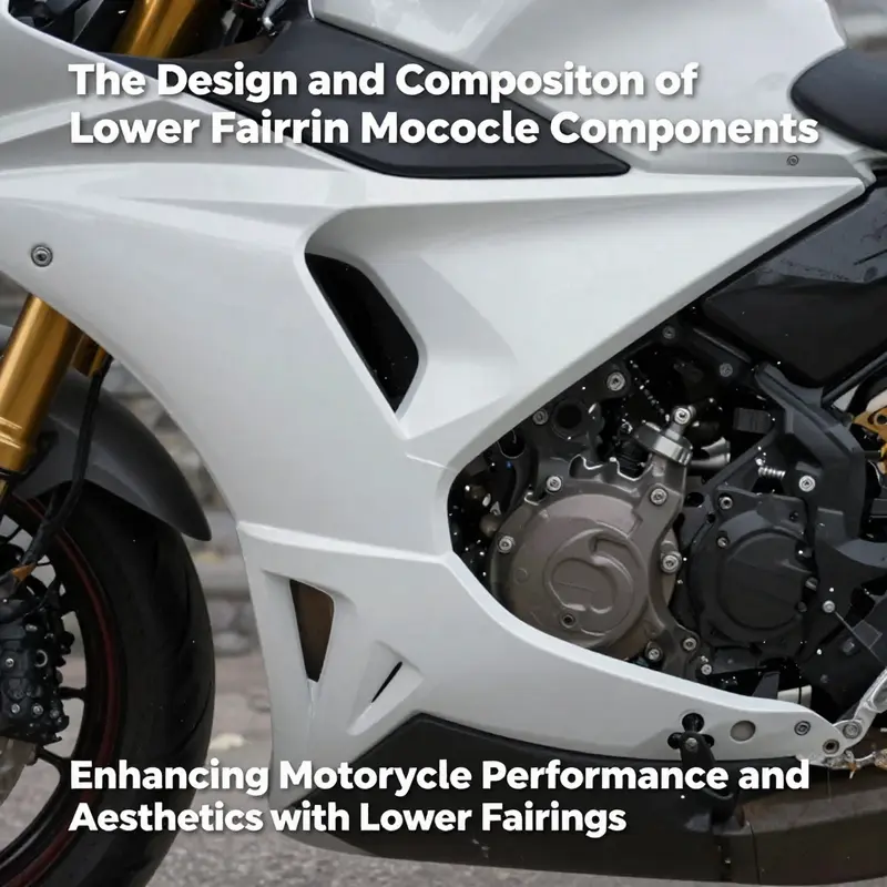 Close-up view of a motorcycle lower fairing highlighting its design and material composition.
