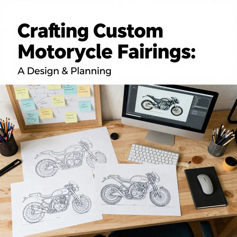 Designing motorcycle fairings using sketches and CAD software.