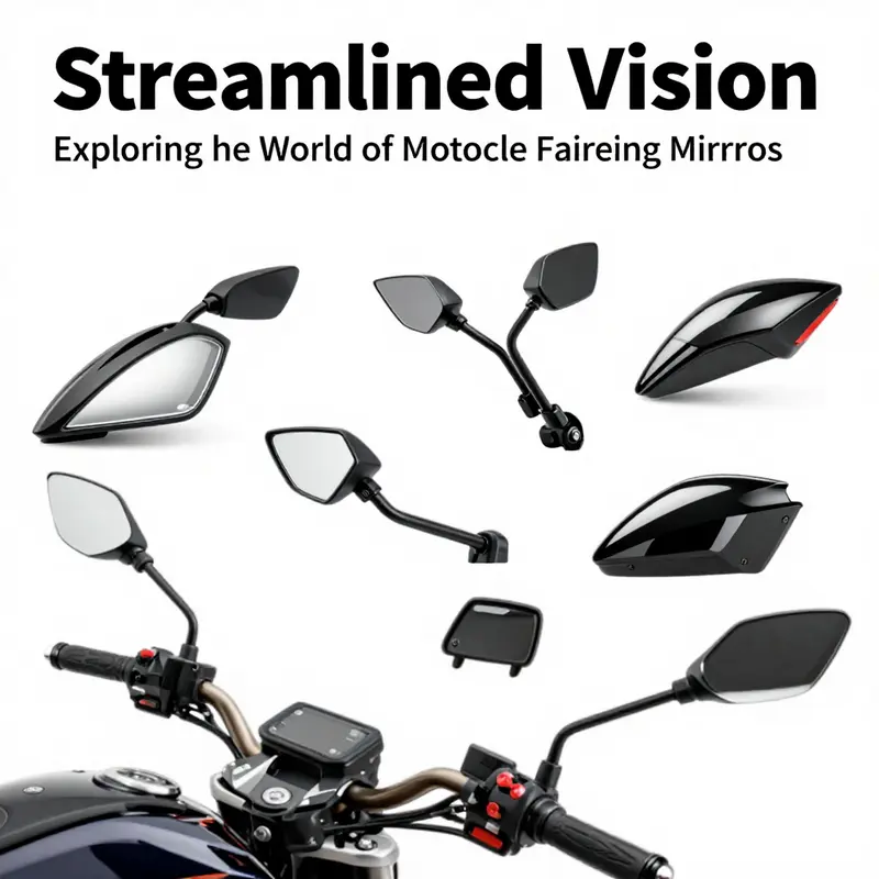 Collection of various motorcycle fairing mirrors illustrating design and functional diversity.