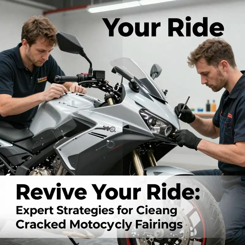Assessing the extent of damage on a motorcycle fairing.