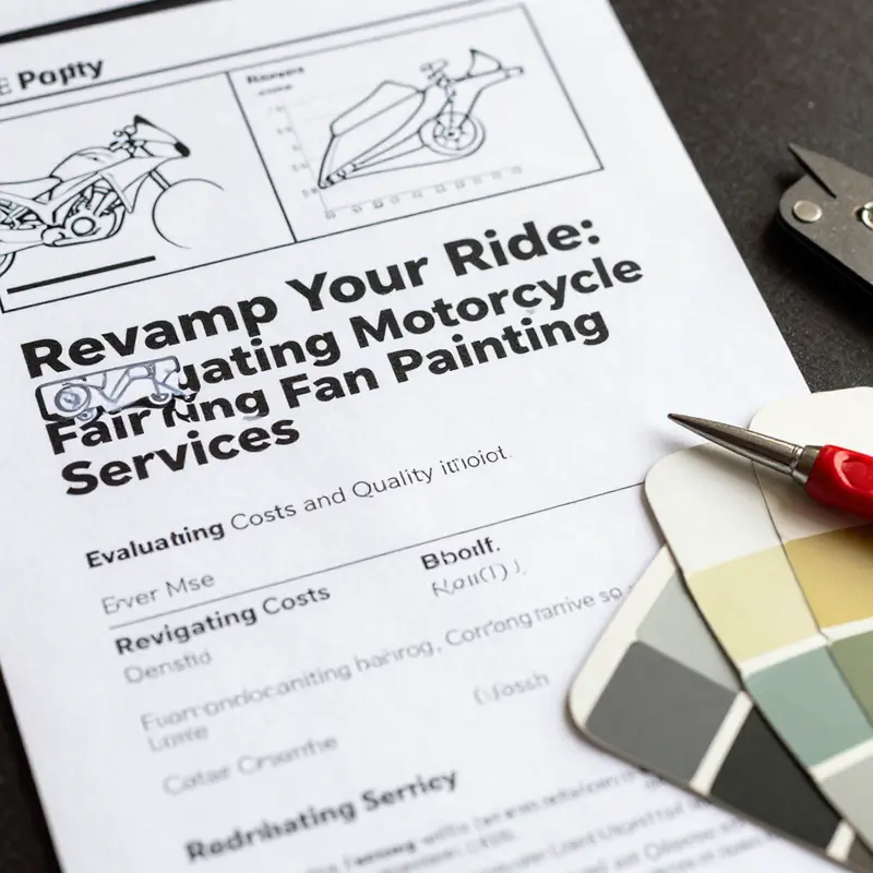 A glimpse of a professional motorcycle fairing painting workshop, emphasizing the intricate details involved.