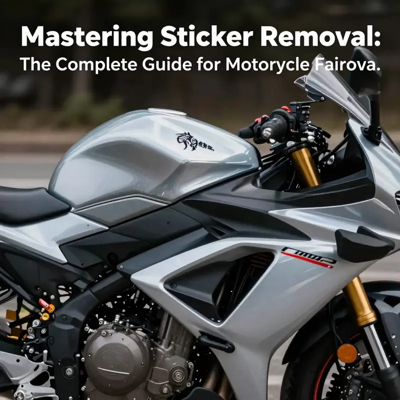 A stunning view of a motorcycle showcasing its well-maintained fairing after successful sticker removal.