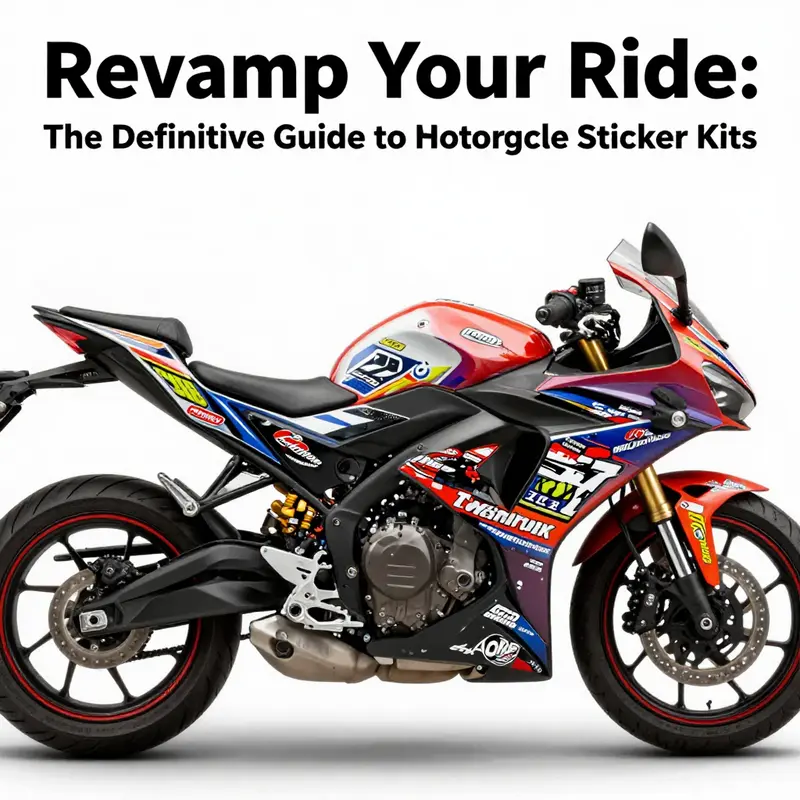 A motorcycle featuring bright and diverse sticker kits that emphasize personalization.