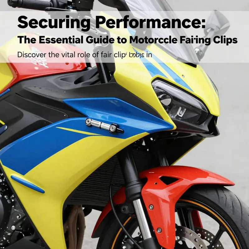 A motorcycle with fairing clips visible, emphasizing their role in performance and aesthetics.