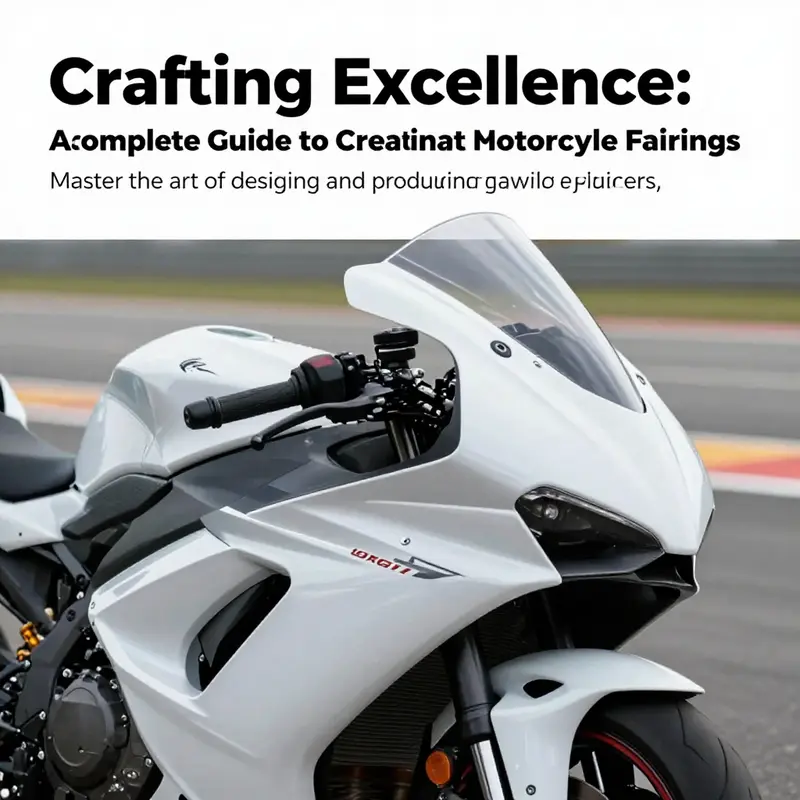 A race bike with glossy fiberglass fairings, highlighting the sleek design and smooth surface finish on a racetrack.