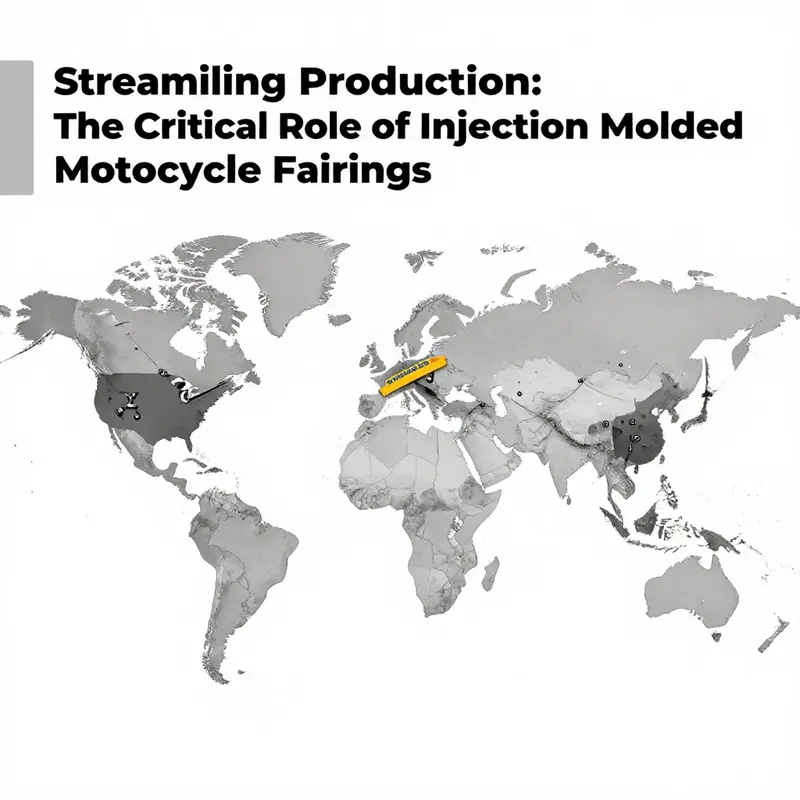 The advanced machinery used in the injection molding process for high-quality motorcycle fairings.
