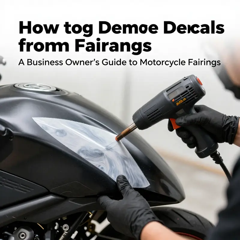 Technician applying heat to remove a decal without harming the paint.