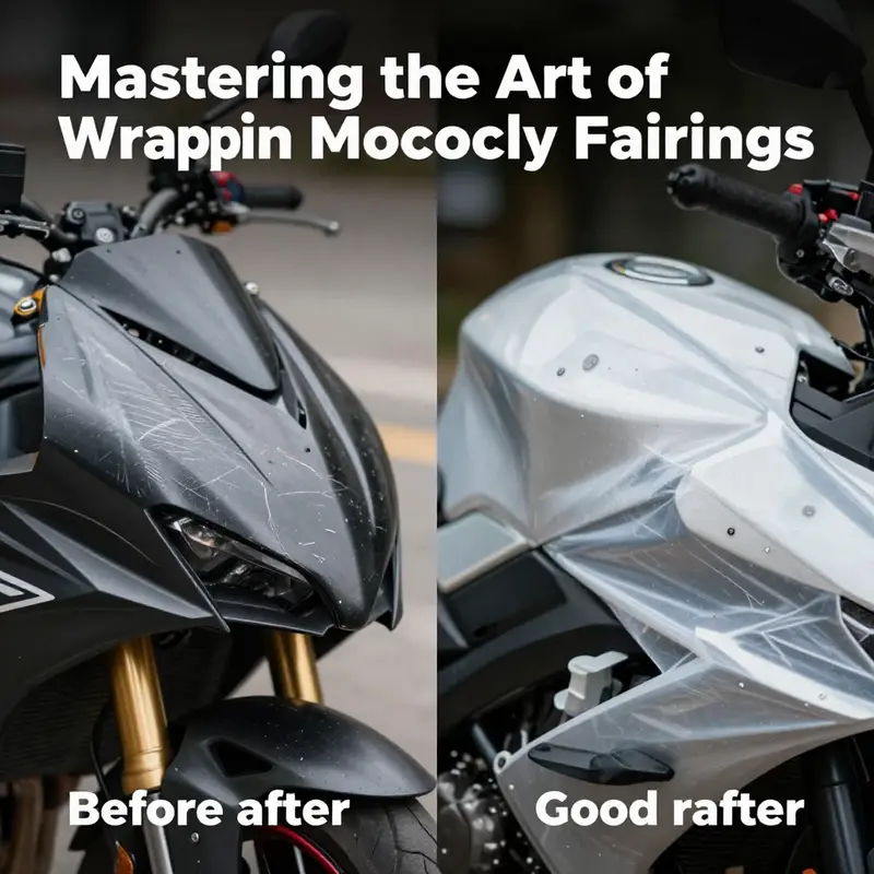 Prepare your motorcycle fairing by thoroughly cleaning and inspecting it for any damage before wrapping.