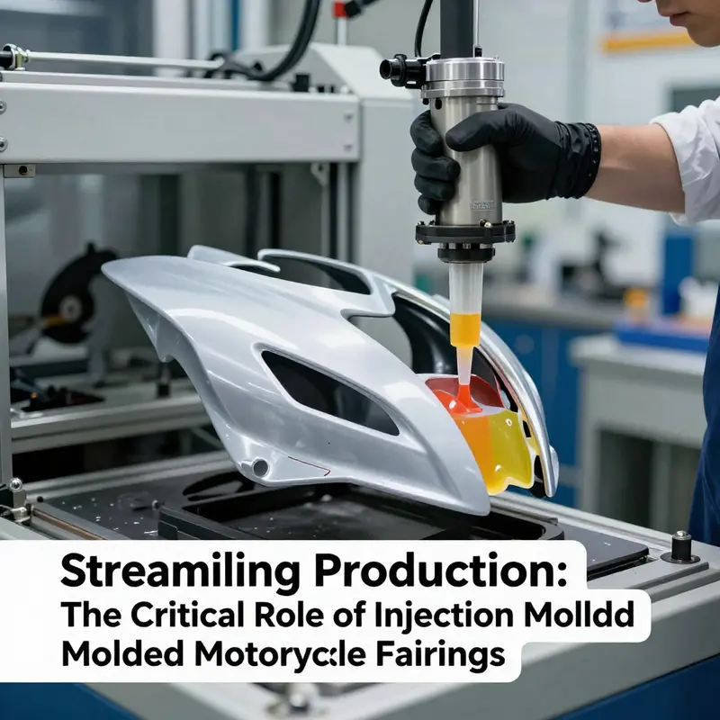 The advanced machinery used in the injection molding process for high-quality motorcycle fairings.