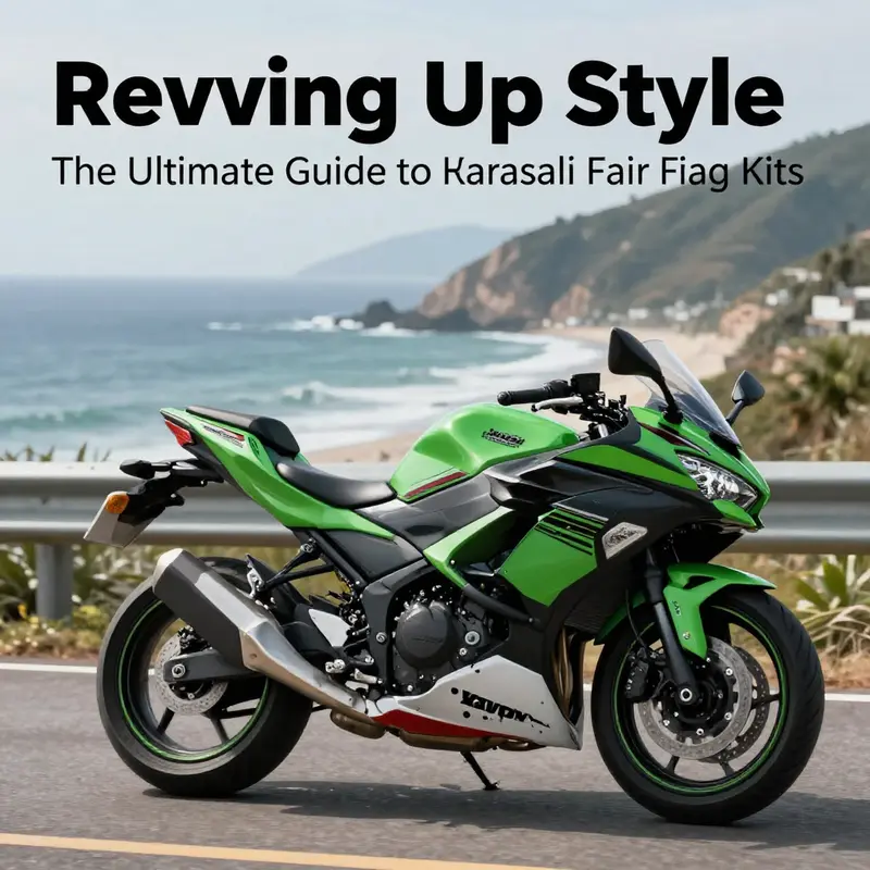 Kawasaki motorcycle with an installed fairing kit cruising on a coastal road.
