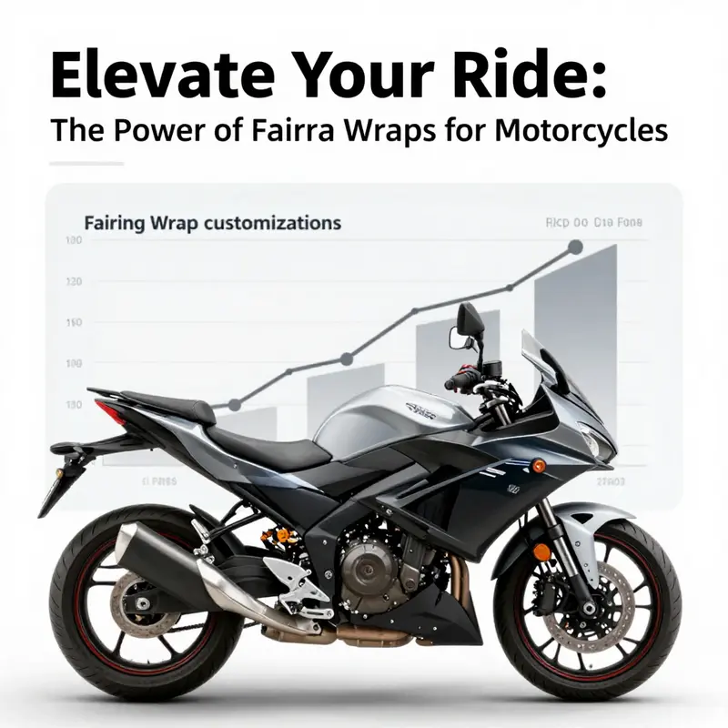 A motorcycle adorned with a custom fairing wrap, highlighting its aesthetic appeal and protective qualities.