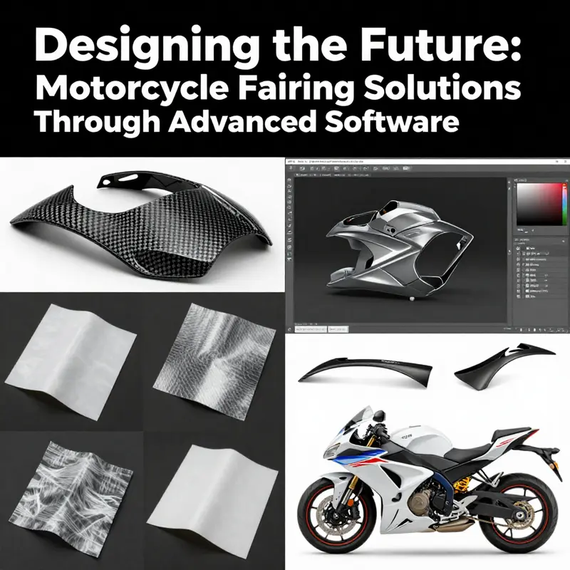 An overview of a CAD software interface used for designing motorcycle fairings.