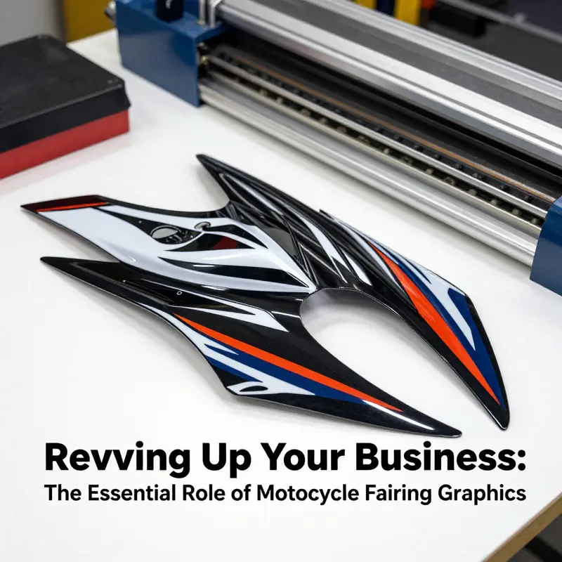 An example of striking motorcycle fairing graphics enhancing both aesthetic appeal and aerodynamic performance.