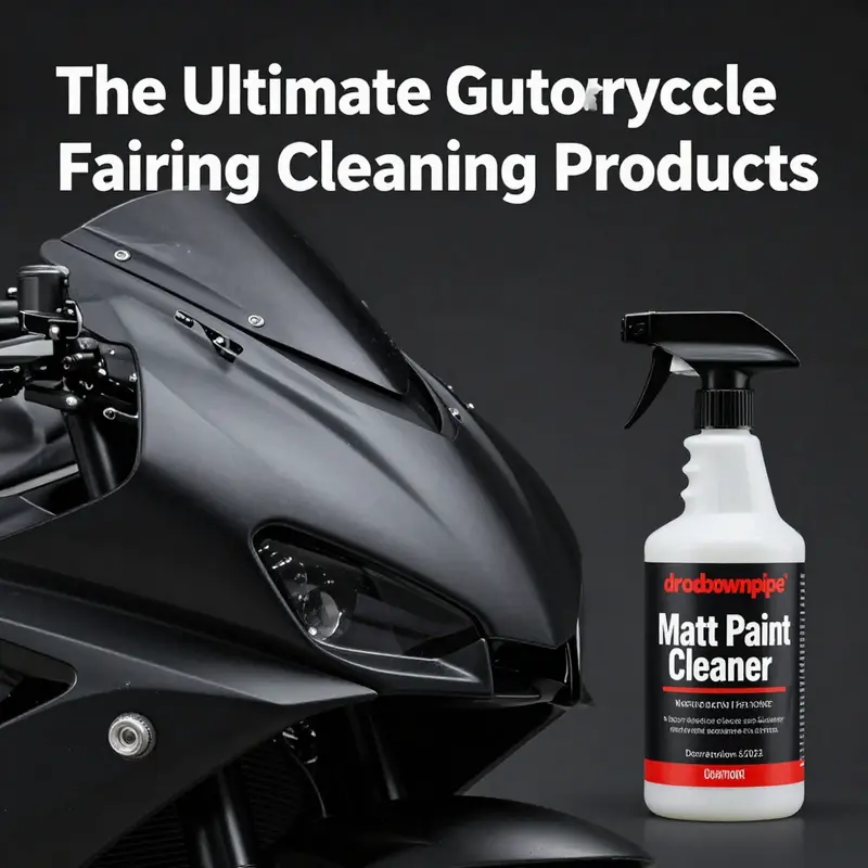 Glossy motorcycle fairing maintained with specialized cleaner.