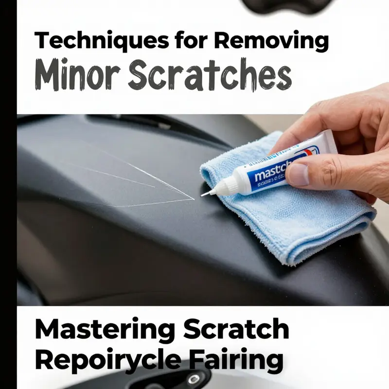 Using toothpaste to polish out minor scratches on a motorcycle fairing.